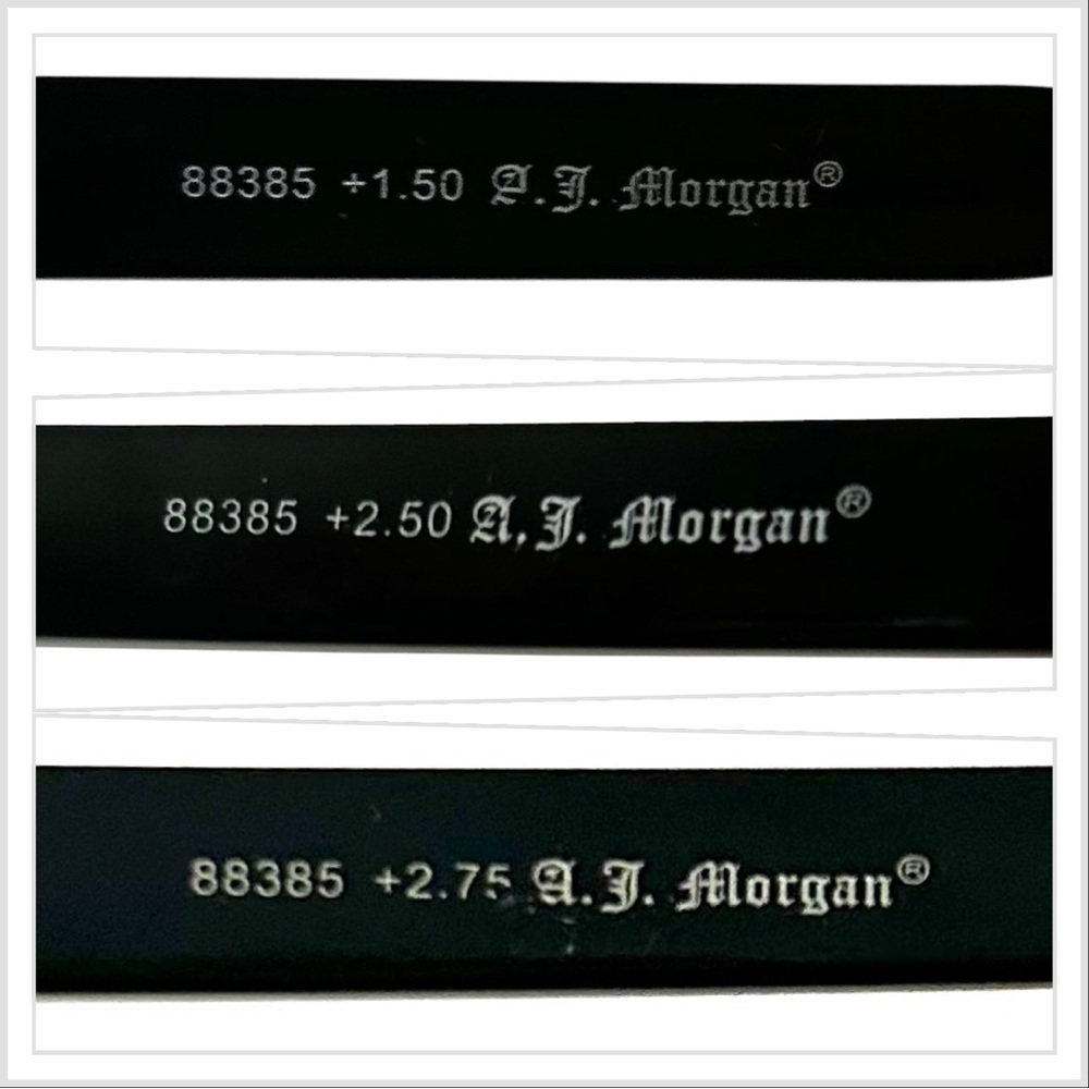 A.J.Morgan Black Reading Glasses. New. 1.5, 2.75 - Picture 7 of 7